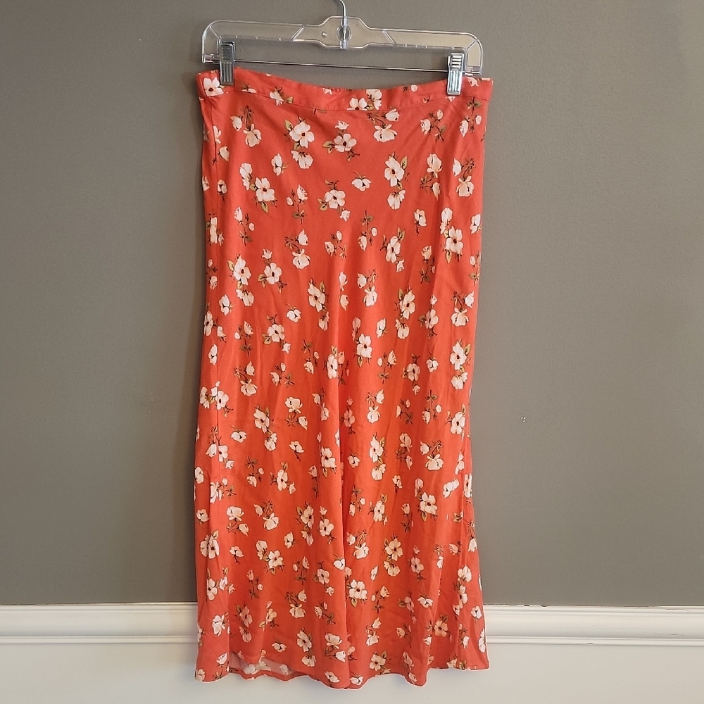 NWOT Floral Red Women's Skirt